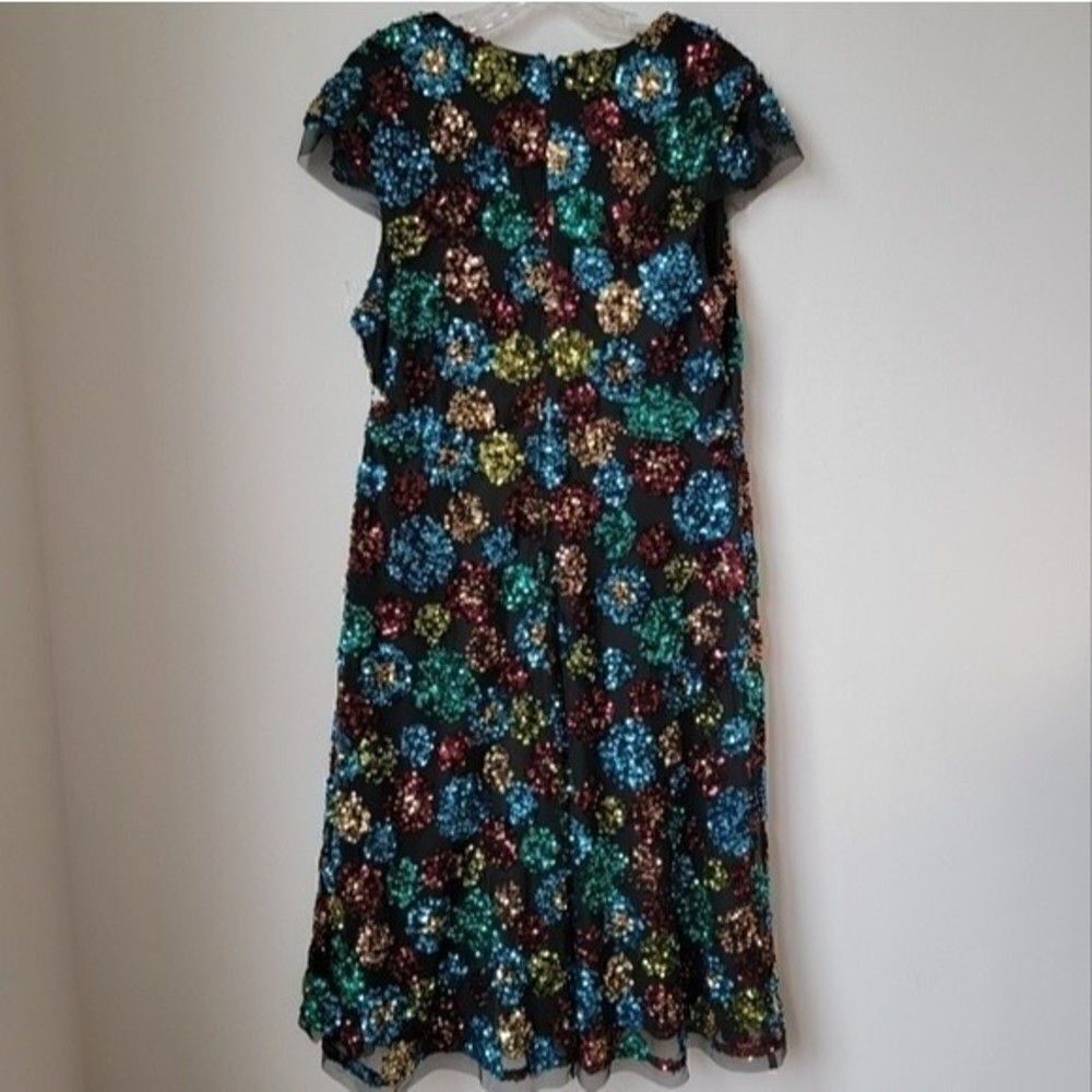 NWT Anthropologie Eva Franco Multicolor Sequined Holiday Party Midi Dress - Picture 16 of 16